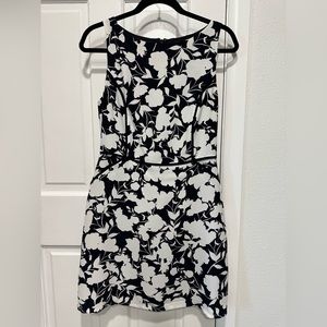 Navy floral knee length dress- perfect for business/conference/teaching
